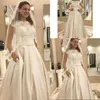 Simples Design Vestido De Casamento De Marfim Jóia Pescoço Cap Sleeve Bow Sashes Uma Linha Nupcial Nova Chegada Elegante Atacado Vestido de Alta Qualidade Casamento