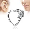 New Style Clear CZ Zircon Ear Stud Earring Ear Tragus Heart Nose Ring Aretes Small Hoop Earrings Gifts for Women