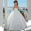 Cheap Simple Ball Gown Flower Girl Dresses For Weddings Sweetheart Flower Pleat First Communion Dress For Girls Kids Prom Dress Birthday