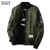 IGGY Bomber Jacket Men Pilot with Patches Green Both Side Wear Thin Pilot Bomber Jacket Men Wind Breaker 4XL 5XL