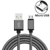 Cavo micro USB a ricarica rapida Cavo intrecciato in nylon da 1/2 / 3M per Samsung Sony Xiaomi Cavo per caricabatterie per sincronizzazione dati telefono Android smartphone