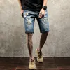 2017 pantalones vaqueros rasgados hasta la rodilla para hombre, pantalones cortos de mezclilla con agujeros de verano para hombre, pantalones cortos Bermudas de estilo clásico para niños de Hip Hop, pantalones para hombre