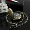 Top Brand Luxury Unisexe Pocket montre mécanique Squelette Golden sculpd Pendants Chain Watches3477952