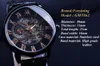 Forsining Lunetta nera Display romano rosso Orologi con incisione cava Orologi da uomo Orologio da scheletro meccanico di lusso di marca superiore Orologio da polso213i