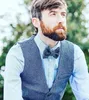 2020 Country Farm Herringbone Wool Tweed Vests Slim Fit Wedding Vest Men Suit GoomsMen Västar Brittisk stil Bröllopsdräkt för Män Plus Storlek