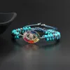 Nouvelle mode arc-en-ciel Cz turc œil porte-bonheur Boho Bracelets tissés Bracelet Unique à la main amitié Bracelet297V