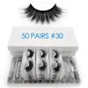 50 paren Groothandel Mink Eyelashes Bulk Fluffy 3D-wimpers 100% wreedheid Gratis natuurlijke lange valse wimper extensie Makeup Cilios