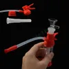 Brandblusser Siliconen Waterpijp Rookpijpen Met Glazen Kom Siliconen Down Stem Bongs Oil Dab Rigs