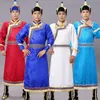 Mäns National Dance Stage Wear Mongolian Dräkter Manlig Traditionell Robe Festival Party Gown Oriental Performance Dress Gräsland Kläder