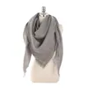 Atacado-Marca Mulheres Triangle Cachecóis showl New Moda Cores sólidas Jacquard franjada imitação Cashmere Ladies Scarf Atacado M1874