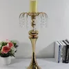 Gold Candle Holders Metal Candlestick Flower Vase Table Centerpiece Event Flowers Rack Road Lead Wedding Home Decor