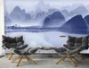 Cinza papeis de parede novo chinês paisagem tv fundo parede 3d wallpapers 3d murais papel de parede para sala de estar