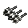 woodwork drill bits carbon steel 90 degree five-edged chamfering device 12/16/19mm hole opener