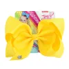 8 -дюймовый jojo siwa волосы лук с твердым цветом с зажимами из пакетов металлический логотип Girl