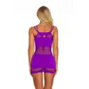 Damska wysoka stretch okrągła szyja seksowna hollow-out siatkowa rura mini bodycon nightout clubwear impreza sukienka jeden rozmiar multicolor