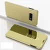 Lustro Plating View Window Case Stand Stand Flip Skórzany Pokrywa dla Samsung Galaxy S20 Plus S20 Ultra A51 A71 M40S M60S M80S 120 sztuk / partia