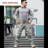 Ensembles de chasse haute qualité tactique BDU CP Jungle chemises numériques Action Camouflage T-shirt jeu de rôle Ghillie Suits1