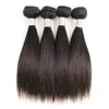 Pacotes de cabelo em linha reta 4 pcs 50g / pc cor natural preta peruana virgem humana extensões de tecelagem para curtos