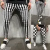 2019 mode Dünne Hosen Sommer Herren Stretch Striped Plaid Hosen Komfortable Hohe Taille Zipper Casual