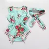 Kinder Kleidung Mädchen Blumen -Blumenanzüge Baby Sommer Ins Kleidungsstücke Boutique Quasten Rompers Stirnband Onesies Haarband Outfits Czyq4947