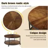 Fashion Free shipping Wholesales HOT Sales 35.4 Round Coffee Table With Caster Wheels and Unique Textured Surface