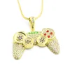 Fashion-Halsband Smycken Fashion Gold Iced Out PS4 Game Controller Hängsmycke Halsband för män