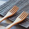 100% Natural Wood Spoon Fork 2 in 1 Portable Travel Cutlery Wooden Dinnerware Free Shipping WB318