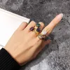 fashion Jewelry Spot Wholesale Stones Six-Color Stones Square Honeycomb Ring Copper Micro Pave Gold silver bracelets bangles for wowam