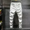 2020 Новые джинсы 7 цветных мужских растяжек скинни для джинсов. Случайные джинсовые брюки Мужские хаки зеленый серый плюс 38-28