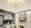 Modern Luxury Crystal Chandelier Ceiling Lights Surface Mounted Chrome Chandeliers Lighting Round LED Ceiling Lamps for Bedroom Lighting