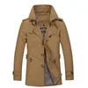 Mode im britischen Stil einreihiger Herren-Trenchcoat 5XL Stehkragen lässiger Mantel CQF801 Lässige Mode