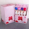 12 pz / lotto fiori artificiali rosa di sapone con confezione in scatola di plastica nastro romantico fiore di sapone per la festa nuziale di San Valentino DHL WX9-1771