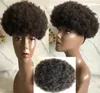 Afroamerikaner afro kinky curl brasilianska remy mänskliga hår ersättare herr toupee full spets enhet färg 1b för svarta män snabb ex5572447