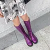 New Summer Knee High Boots Woman Fashion Hollow Lady Round Toe Women Shoes Female Boots Big Size 43