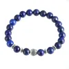 Charms Bracelets Natural Stones Silver Lion With Gold Crown Howlite Lava Beads Wrap Bead Bracelets