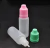 저렴한 가격 PE Dropper Bottles 15ml 컬러 아동 증거 캡이있는 빈 바늘 병은 재고에있는 Eliquid eJuice 병