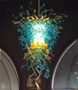 French Handmade Blown Glass Chandelier Lamps Blue and Amber Color LED Bulbs Art Glass Chandeliers Lighting for Home Hotel Lobby Decor LR1345