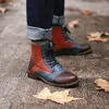 Masorini mâle à lacets bottines chaudes hommes bottes en cuir Pu chaussures d'hiver mode hommes Brithsh chaussures 2018 BRM-078