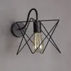 Vintage ijzeren kooi wandlamp retro loft corridor trap lamp licht badkamer badkamer wandlampen armatuur arandela (vierkant)