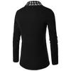 Men's Sweaters Fashion Autumn Black&White Plaid Men's High Quality Cardigan Casual Coat Men Sweater Knitwear