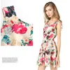 DONNE ASSTEGGIO SUMME BOHO NUOVO APRIGLIE Sleeveless O-Neck Florals Stampa Abito da club di abbigliamento da festa pieghe