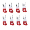 Christmas Socks Decoration Tableware Holders Candy Pouch Bag Knife Spoon Fork Bag Xmas Stockings Dinner Table Ornaments XBJK1910