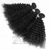 3-delige natuurlijke zwarte 3B Peruviaanse onverwerkte maagdelijk menselijk haar Weave-bundels inslag afro kinky krullend 8 tot24 inch