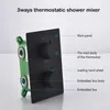 Badkamer Zwart Douche Systeem 16 inches / 20 inches Plafond Spa Mist Regende Douchekop Panel 3ways Thermostatische Mixer LED Douchekranen