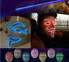 قناع متوهج الضوء البارد V Mask Mask Bar KTV Fant Dress Party Halloween Atmosphere Atmosphere LED Mask Hat