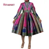 Mode Style African Print Dresses for Women Bazin Riche Traditionella Afrikanska Kvinnor Kläder Elevent Kvinnor Plus Size DressWy3952