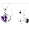 10 colors Girl Fashion Heart Crystal Rhinestone Silver Chain Pendant necklace jewelry Accessories Party Favor gift KJJ108