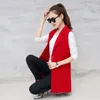 Autumn Sleeveless Blazer Vest 2018 Office Lady Long Vest Women Black Red Pocket Outwear Jacket Work Long Solid Waistcoat