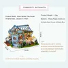 CUTEBEE DIY Puppenhaus Holzpuppenhäuser Miniatur-Puppenhaus Möbelset Casa Musik Led Spielzeug für Kinder Geburtstagsgeschenk A68A MX1949444