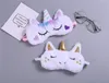 Unicorno d'argento corno cartone animato peluche super carino maschera per gli occhi del sonno ombreggiatura occhiali da pisolino Strumenti per la cura della vista sanitaria nave libera 50